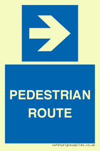 PEDESTRIAN ROUTE - right arrow
